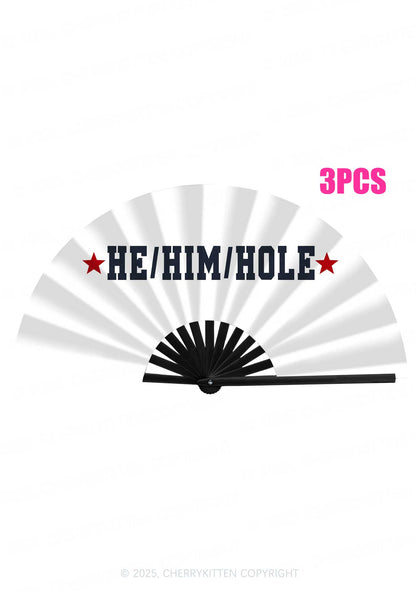He Him Hole Pride Y2K Rave Hand Fan Cherrykitten