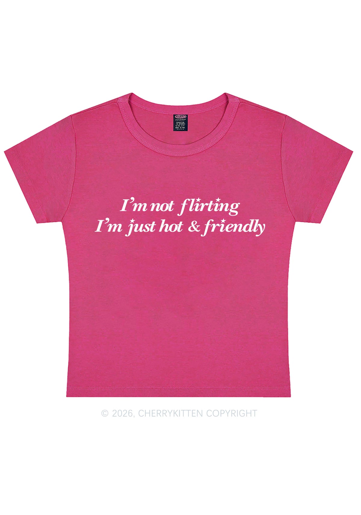 Just Hot And Friendly Y2K Baby Tee Cherrykitten