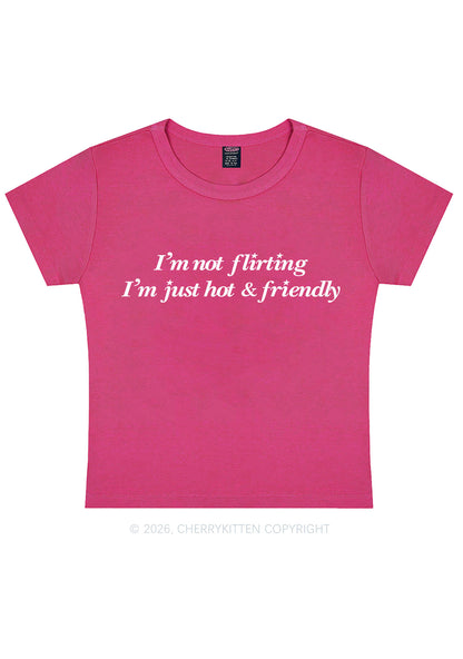 Just Hot And Friendly Y2K Baby Tee Cherrykitten