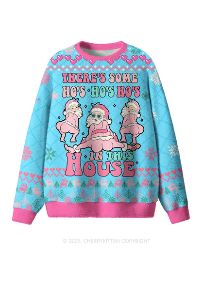 Pink Santas Y2K Christmas Knit Sweatshirt Cherrykitten