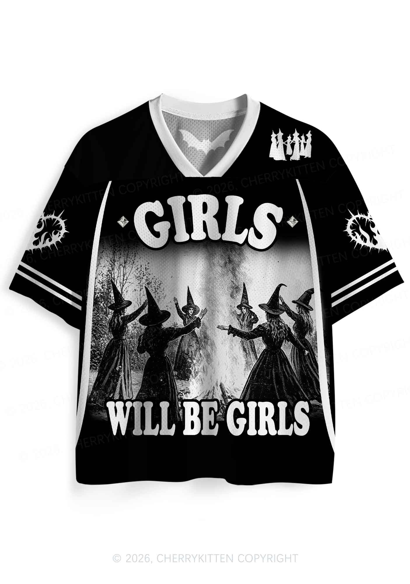 Halloween Girls Will Be Girls Y2K Sport Jersey Shirts Cherrykitten