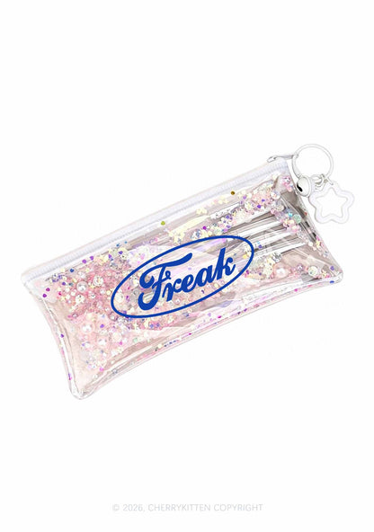 Oval Freak Y2K Quicksand Transparent Pencil Pouch Cherrykitten