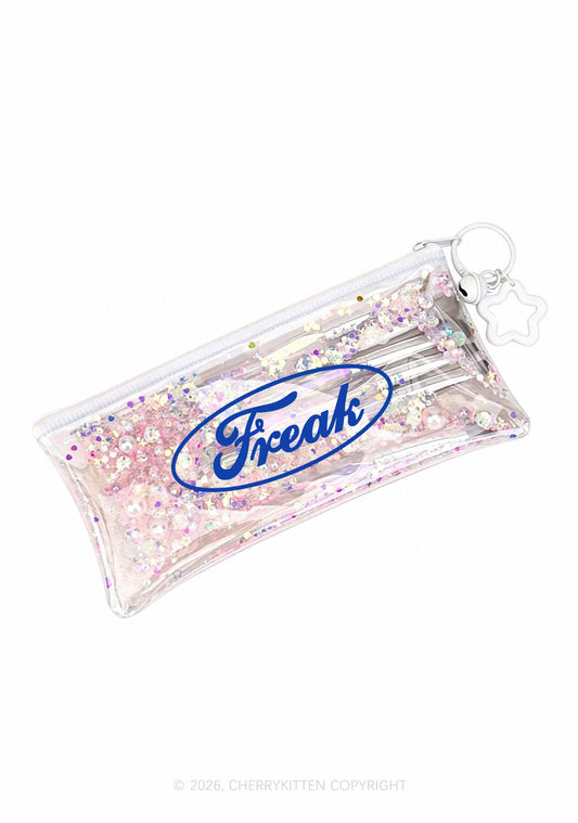 Oval Freak Y2K Quicksand Transparent Pencil Pouch Cherrykitten