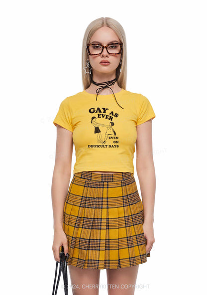 Gay As Ever Y2K Baby Tee Cherrykitten