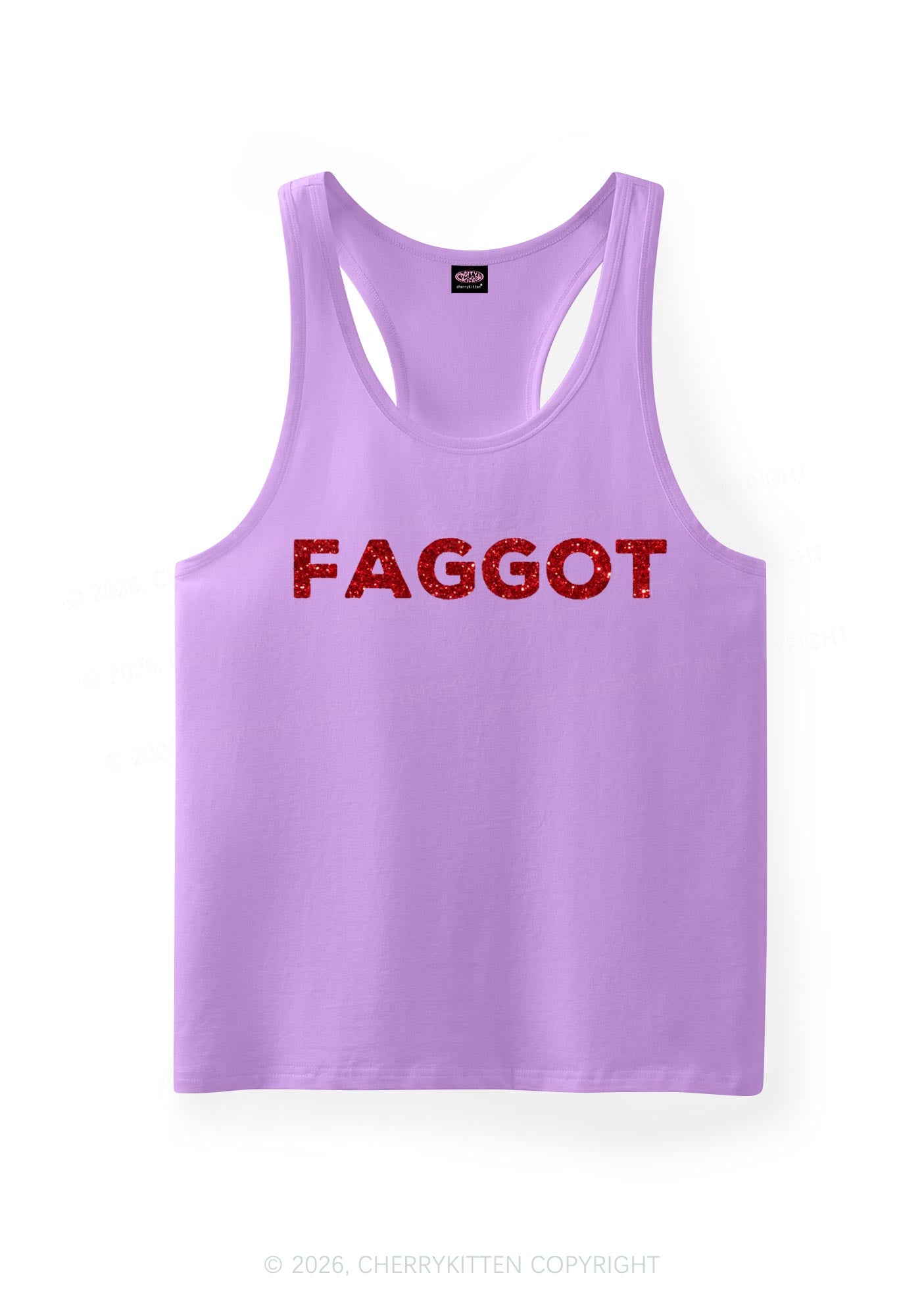 Glitter Faggot Pride Y2K Men Racerback Tank Top Cherrykitten