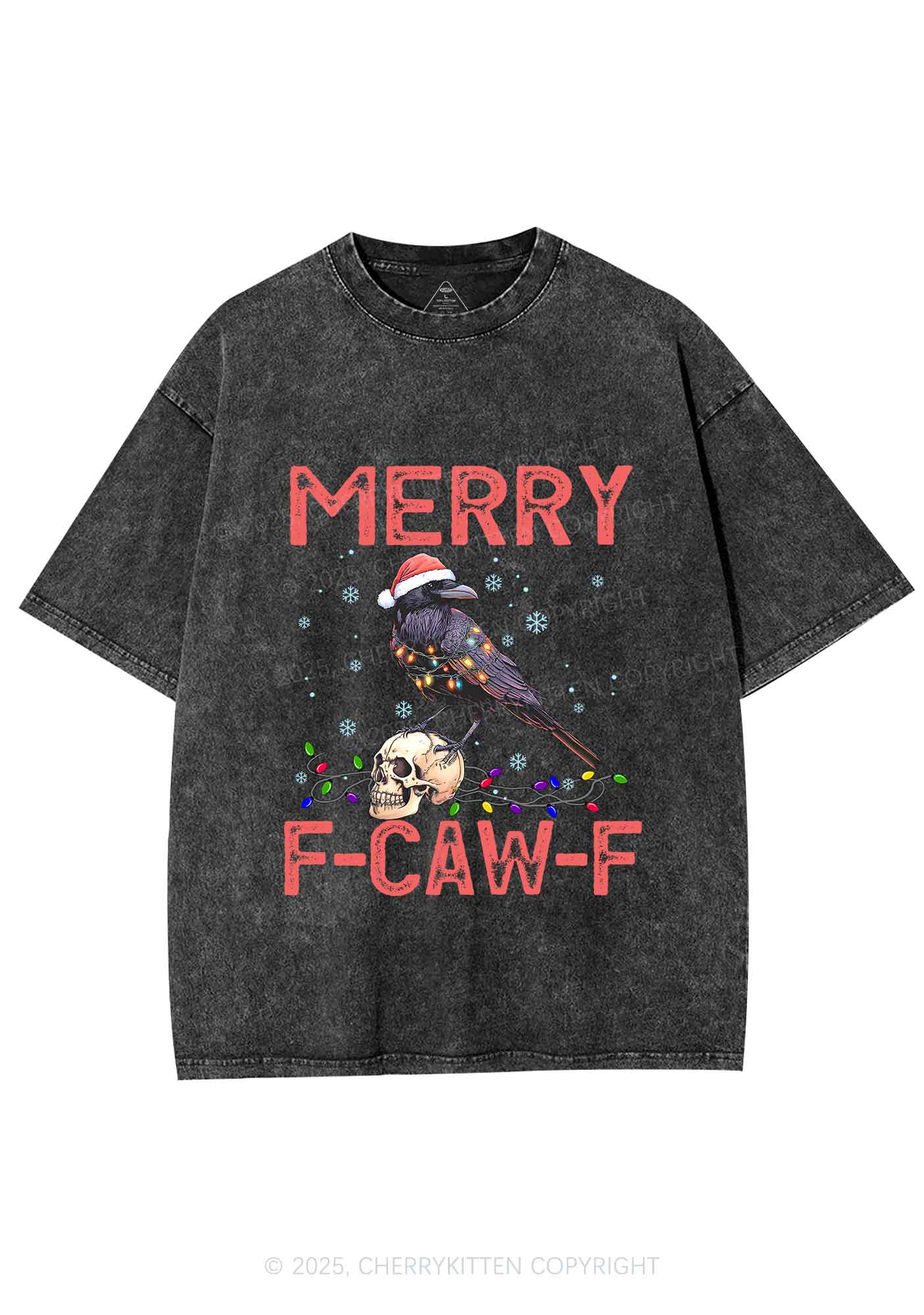 Christmas Merry Fcawf Y2K Shirts Washed Tee Cherrykitten