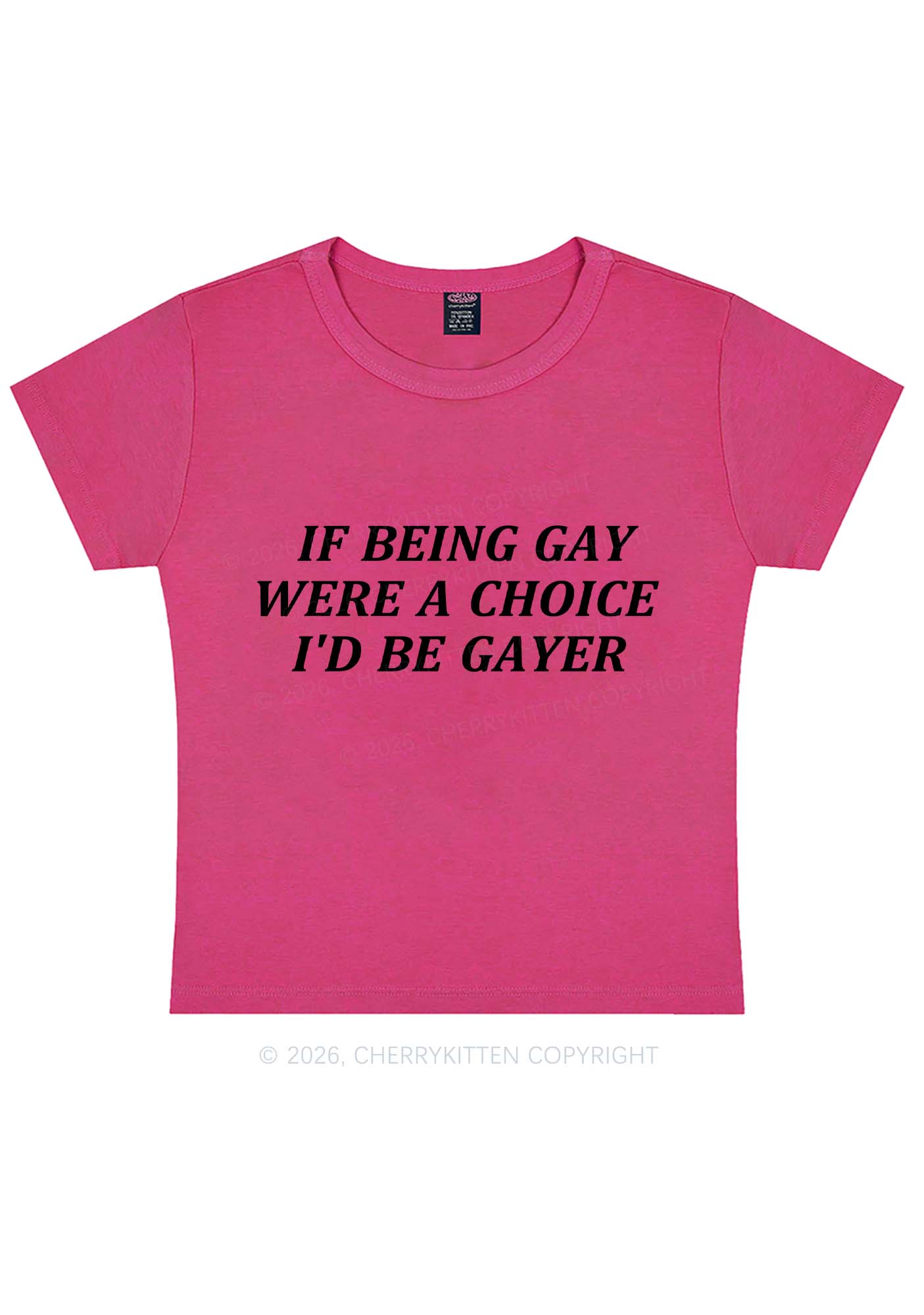 Being Gay Were A Choice Pride Y2K Baby Tee Cherrykitten