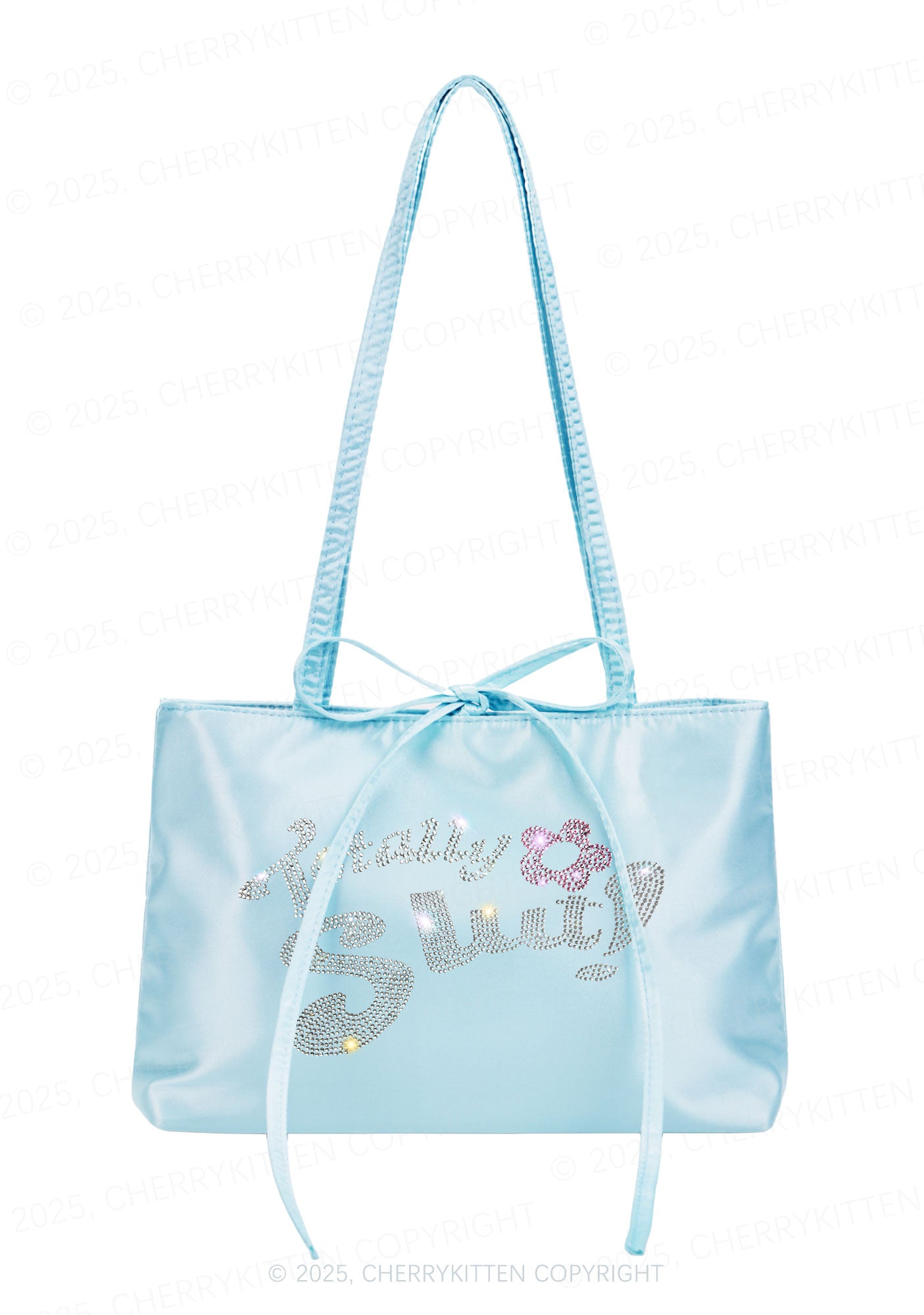 Rhinestone Totally Slxt Y2K Satin Bags Cherrykitten