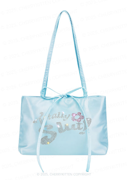 Rhinestone Totally Slxt Y2K Satin Bags Cherrykitten