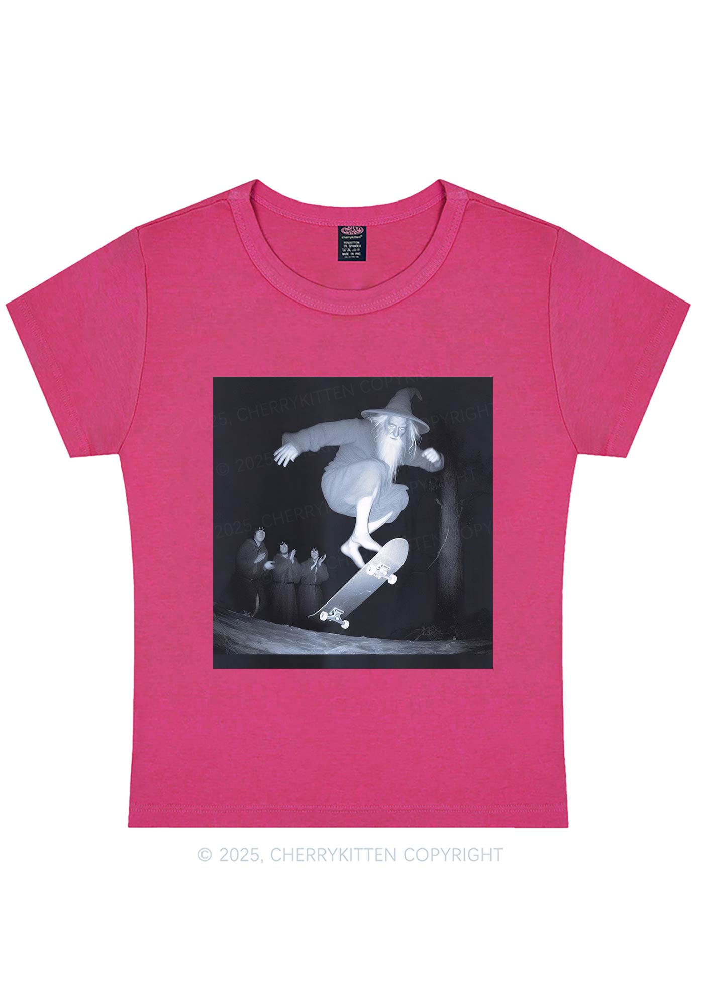 Skating Wizard Y2K Baby Tee Cherrykitten