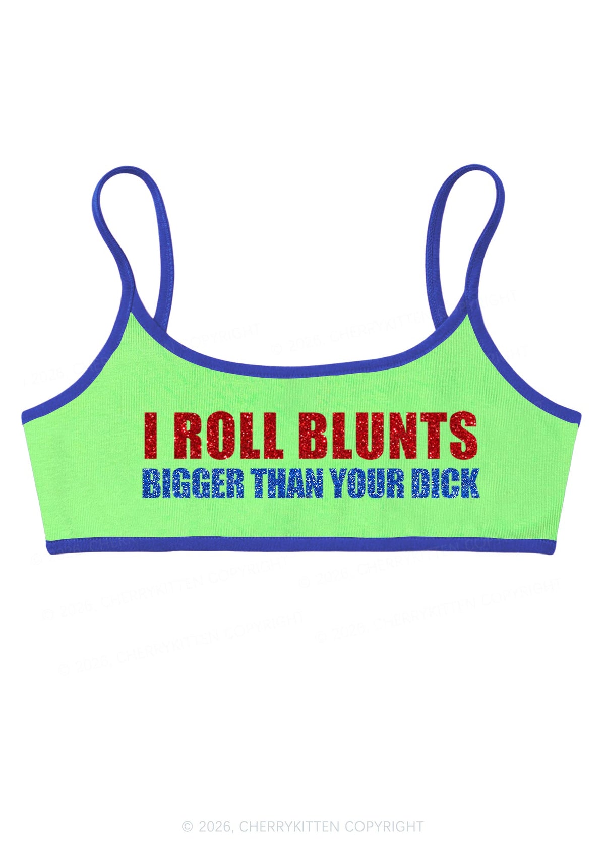 Glitter I Roll Blunts Y2K Super Crop Cami Cherrykitten