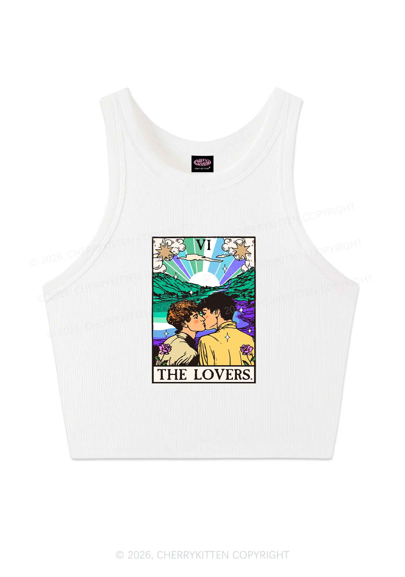 The Gay Lovers Pride Y2K Crop Tank Top Cherrykitten