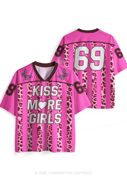 Kiss More Girls Leopard Butterfly Pride Y2K Sport Jersey Shirts Cherrykitten