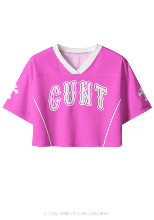 Custom Pink Cxxt Y2K Crop Sport Jersey Shirts Cherrykitten