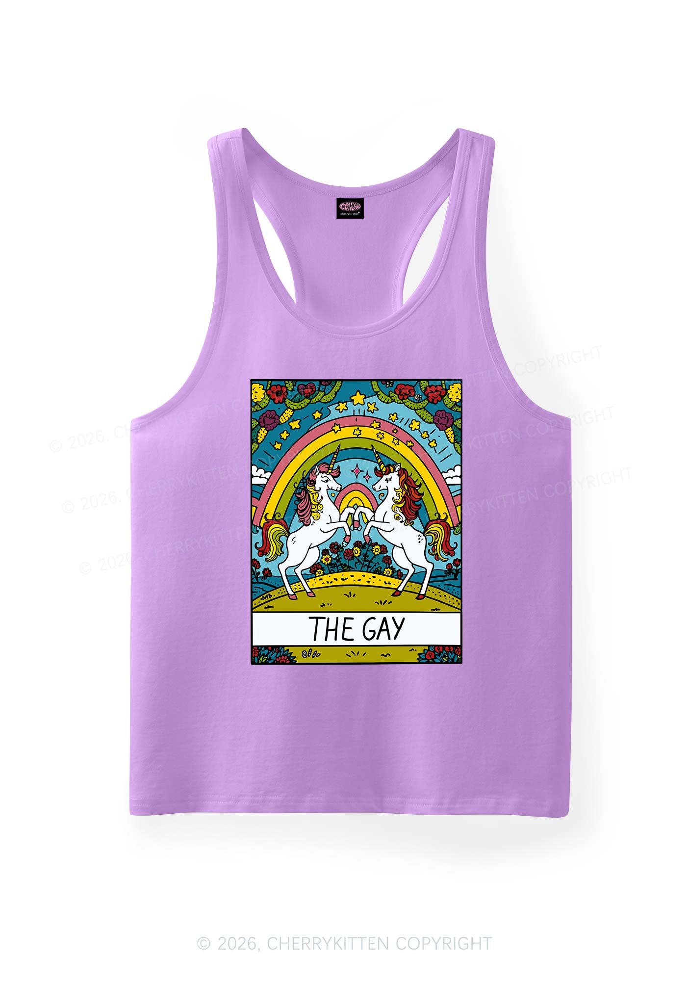 The Gay Unicorn Pride Y2K Men Racerback Tank Top Cherrykitten