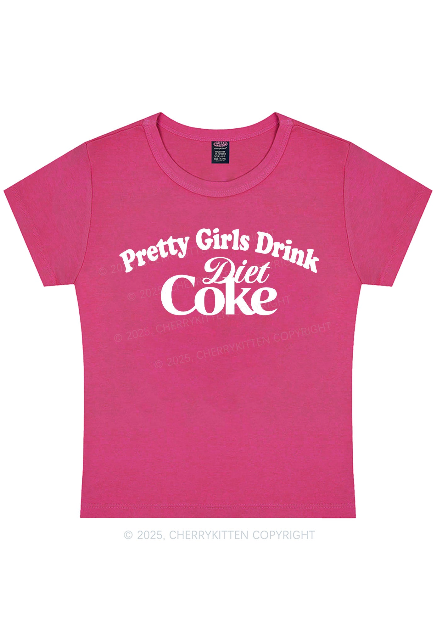 Curvy Pretty Girls Drink Diet Y2K Baby Tee Cherrykitten