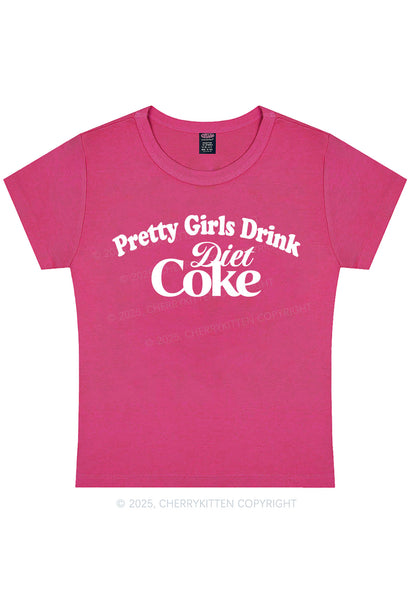 Curvy Pretty Girls Drink Diet Y2K Baby Tee Cherrykitten