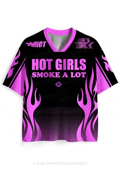 Hot Girls Smoke A Lot Y2K Sport Jersey Shirts Cherrykitten