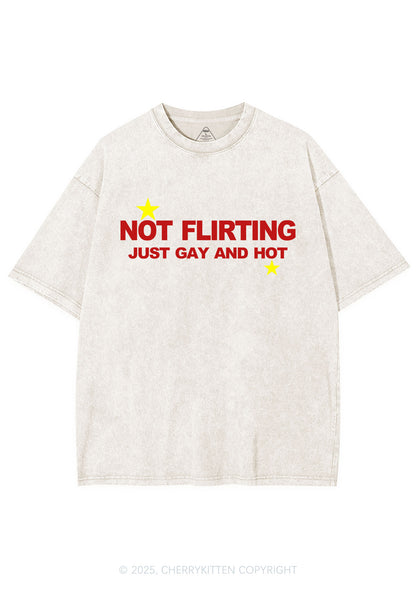 Not Flirting Y2K Shirts Washed Tee Cherrykitten