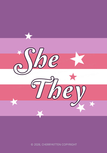 She They Lesbians Flag Pride 1Pc Y2K Pin Badge Cherrykitten