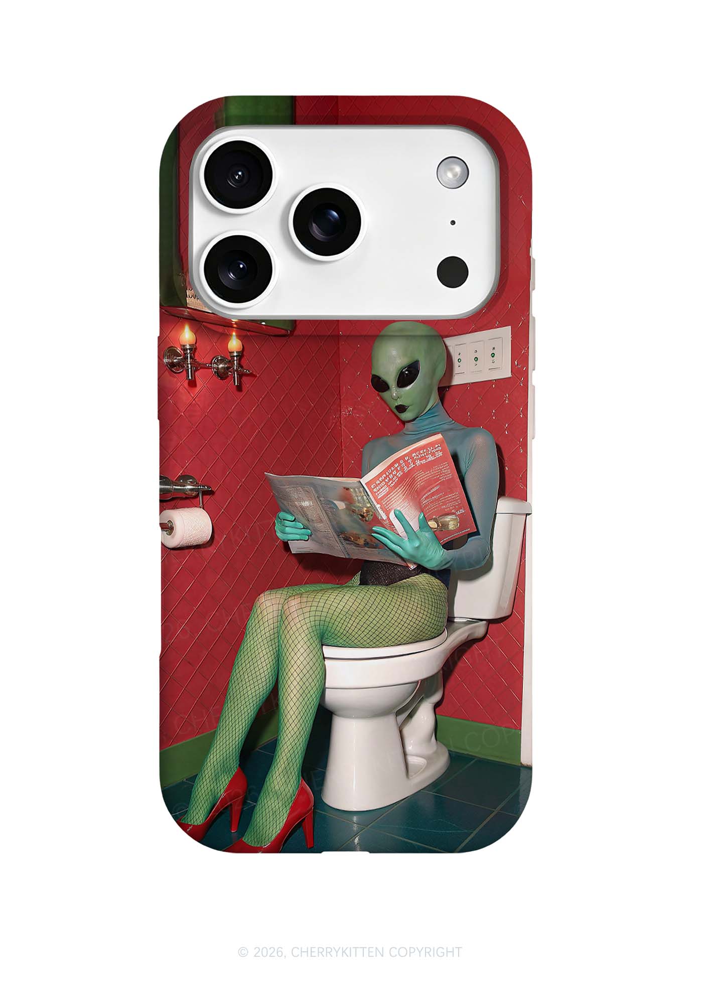 Halloween Alien On Toilet Y2K Phone Case Cherrykitten