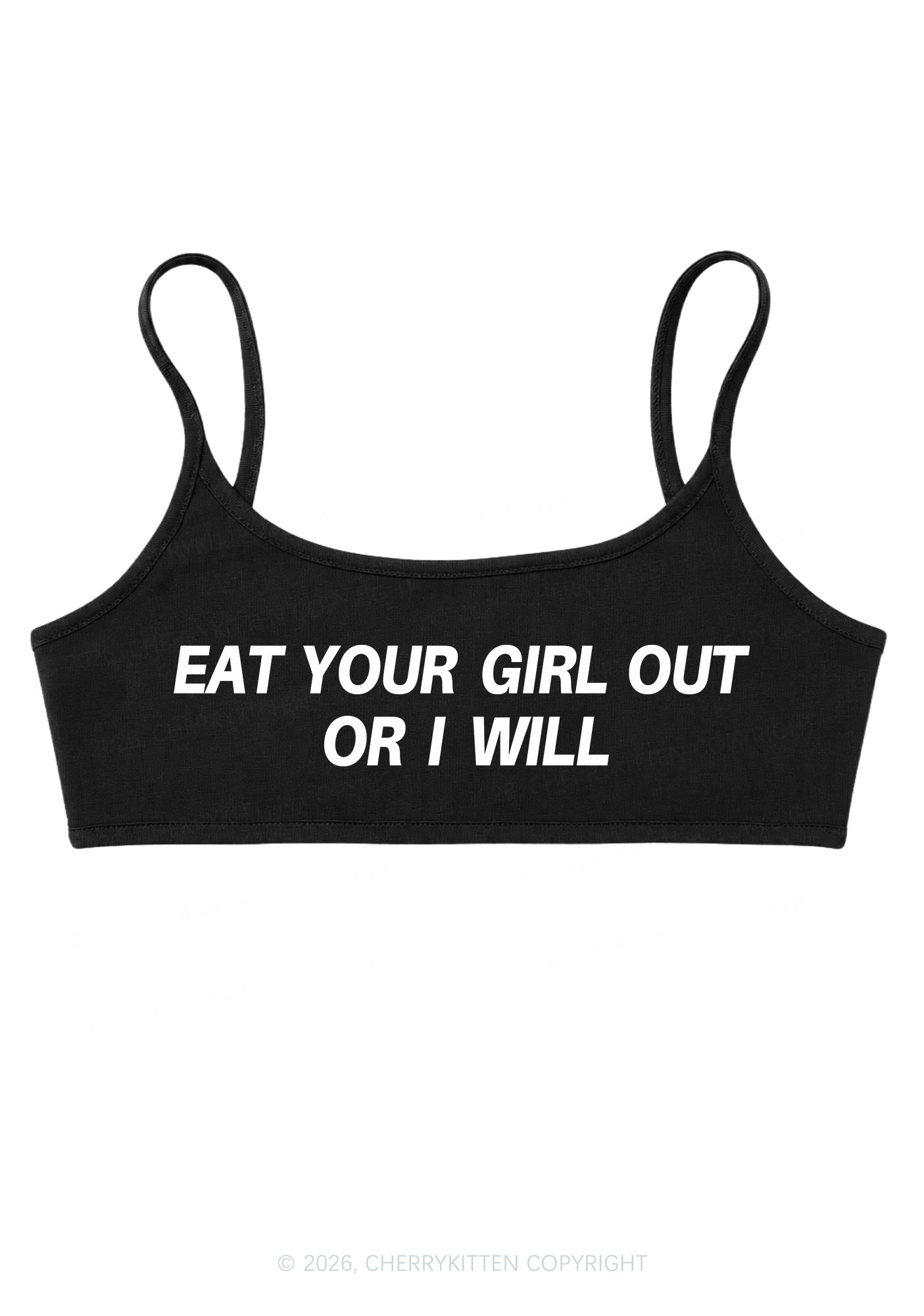 Eat Your Girl Out Pride Y2K Super Crop Cami Cherrykitten
