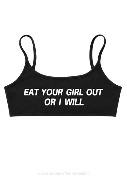 Eat Your Girl Out Pride Y2K Super Crop Cami Cherrykitten