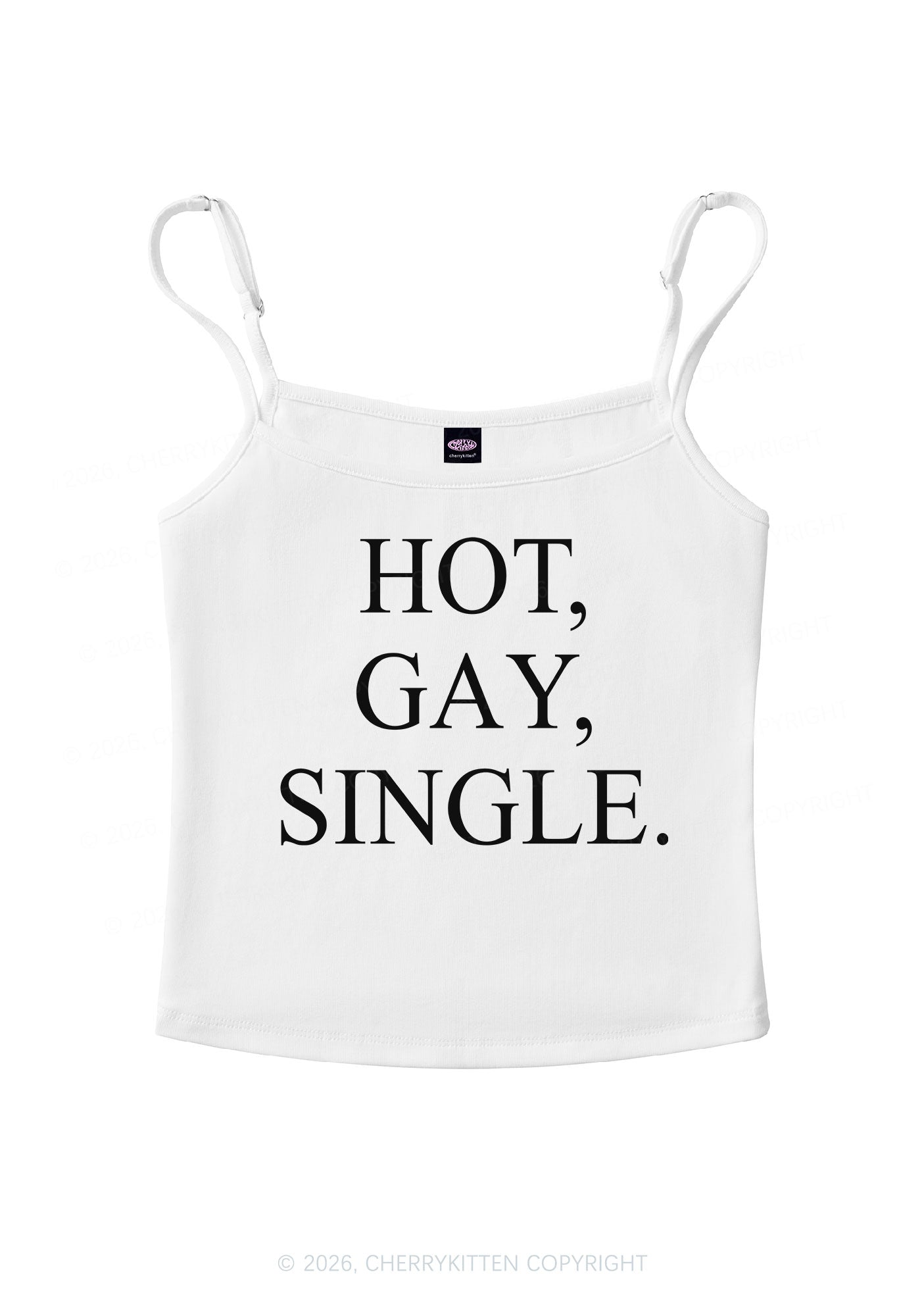 Hot Gay Single Pride Y2K Spaghetti Strap Cami Cherrykitten