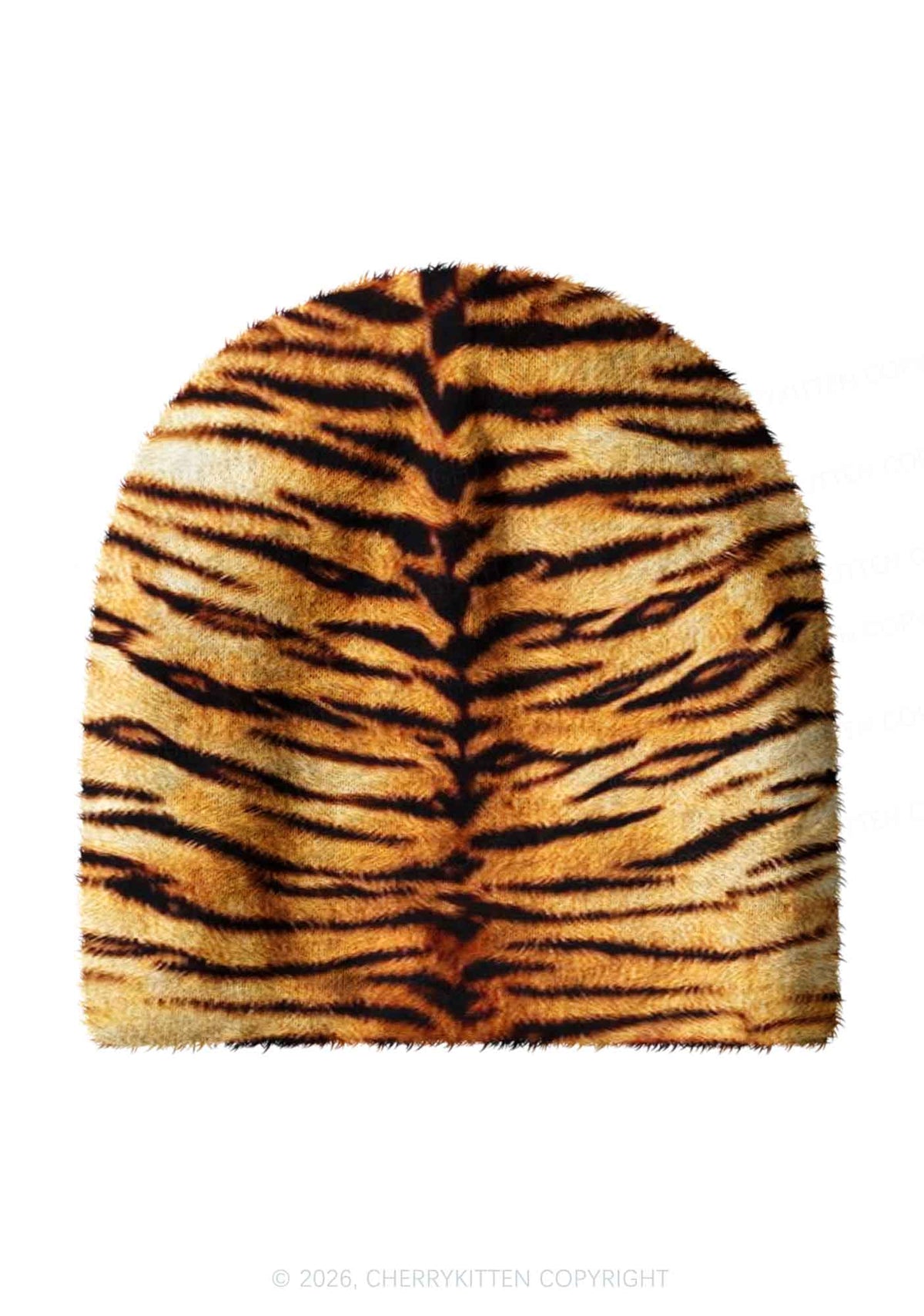 Tiger Stripes Y2K Print Knit Beanie Cherrykitten