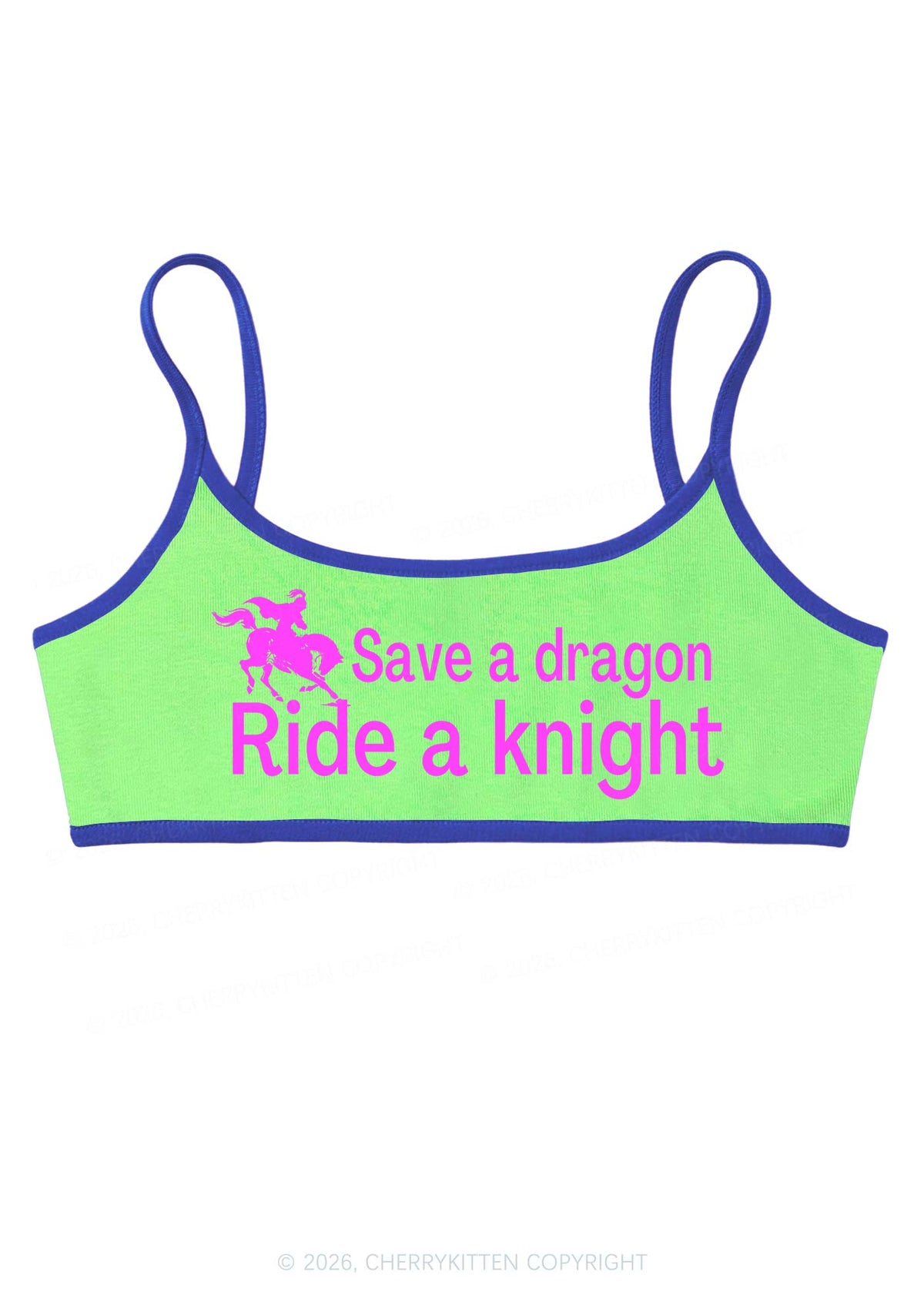 Save Dragon Ride Knight Y2K Super Crop Cami Cherrykitten