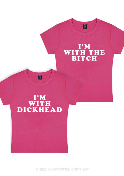Bxxch Dxxkhead Y2K Valentine's Day Baby Tee Cherrykitten