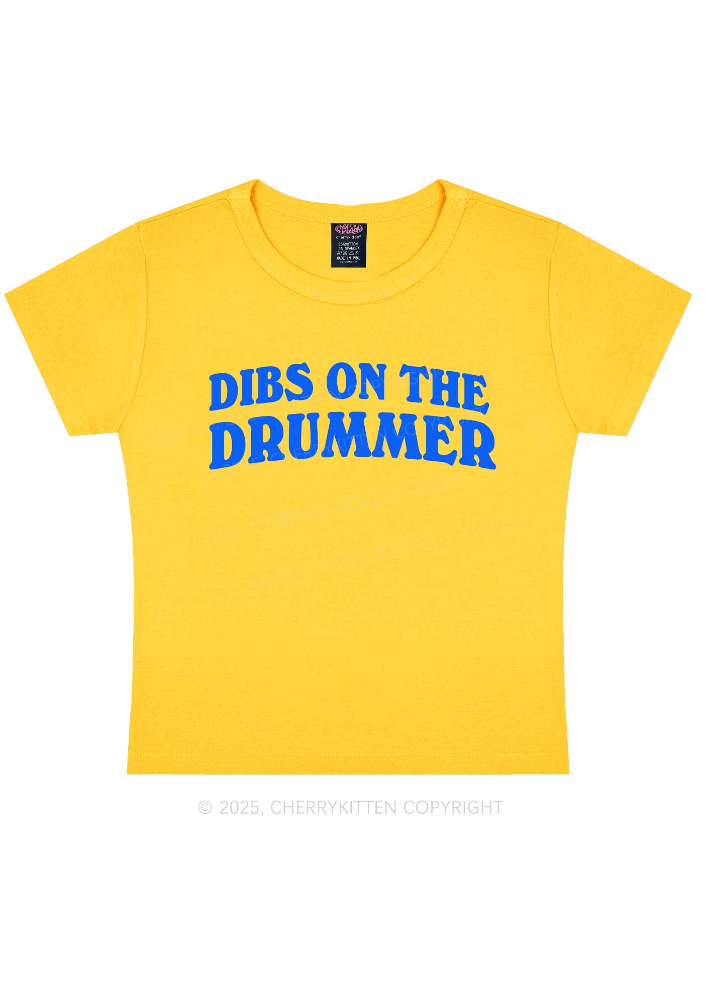 Dibs On The Drummer Y2K Baby Tee Cherrykitten