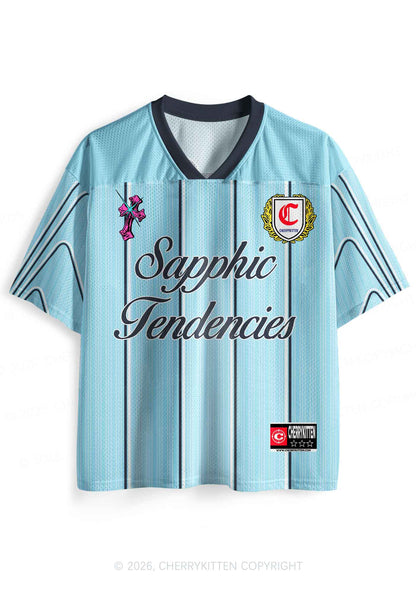 Light Blue Sapphic Tendencies Pride Y2K Sport Jersey Shirts Cherrykitten