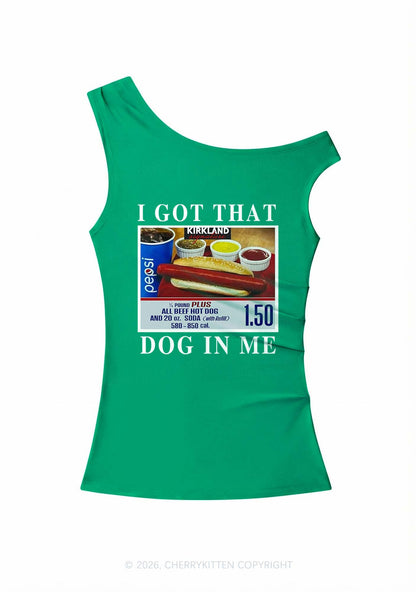 I Got That Hot Dog In Me Y2K Off Shoulder Tank Top Cherrykitten
