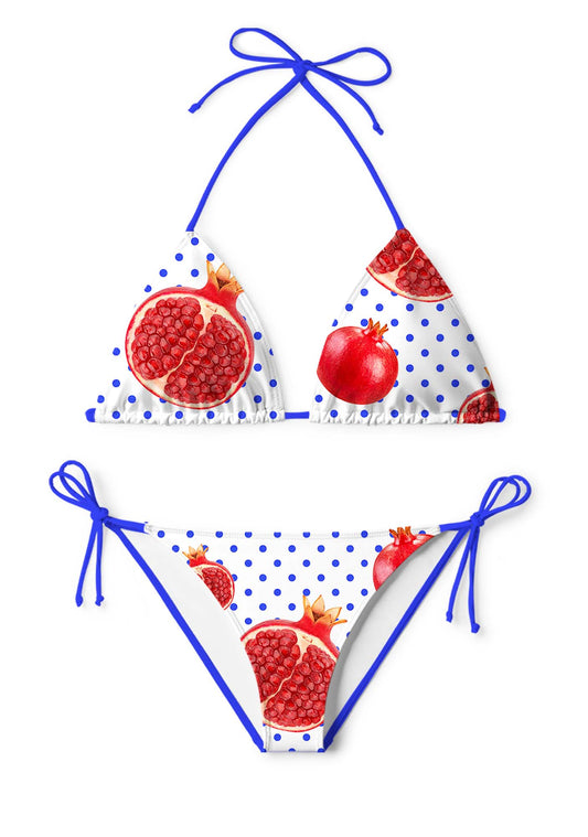 Red Pomegranate Y2K Print Bikini Set Cherrykitten