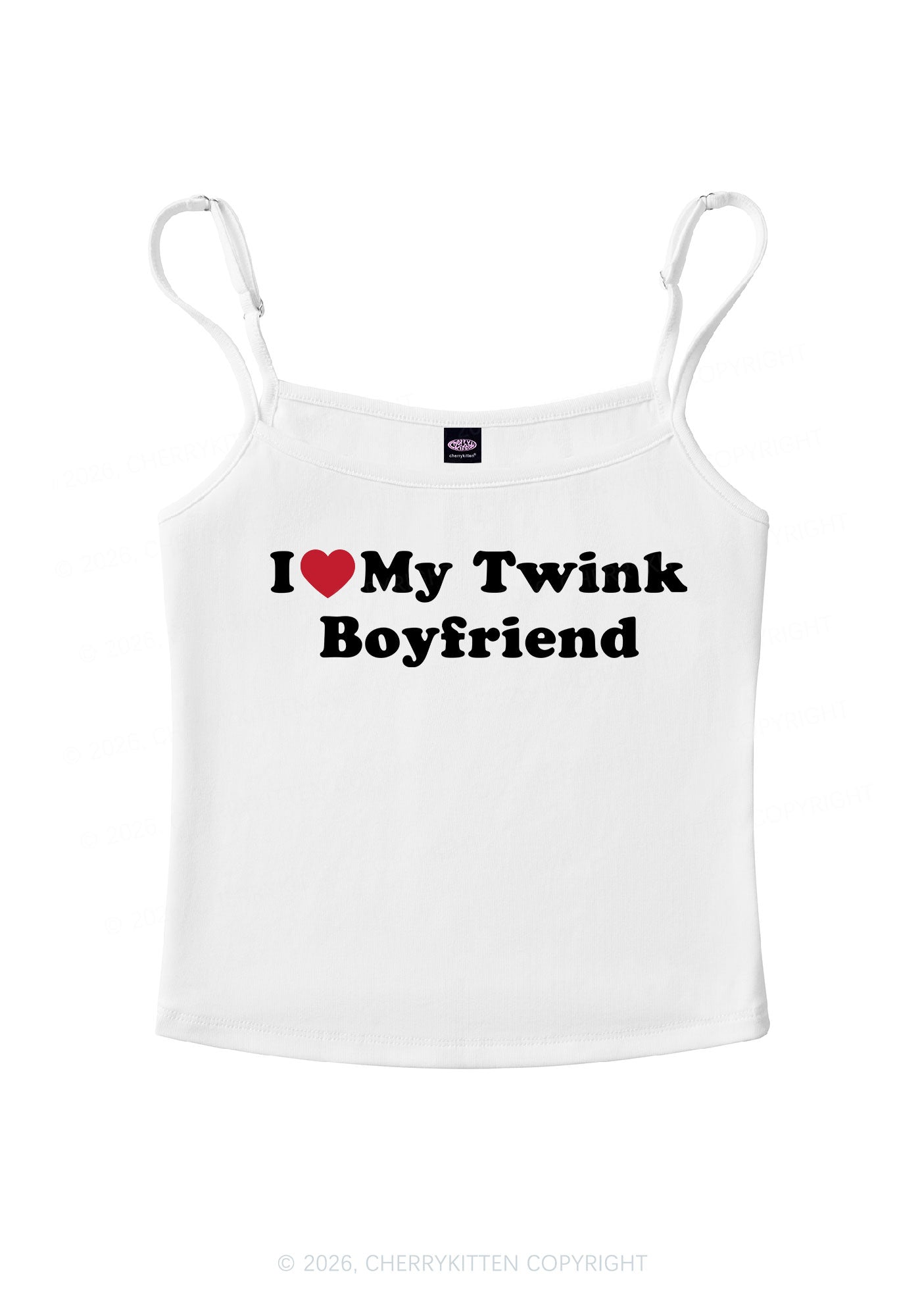 I Love My Twink BF Pride Y2K Spaghetti Strap Cami Cherrykitten