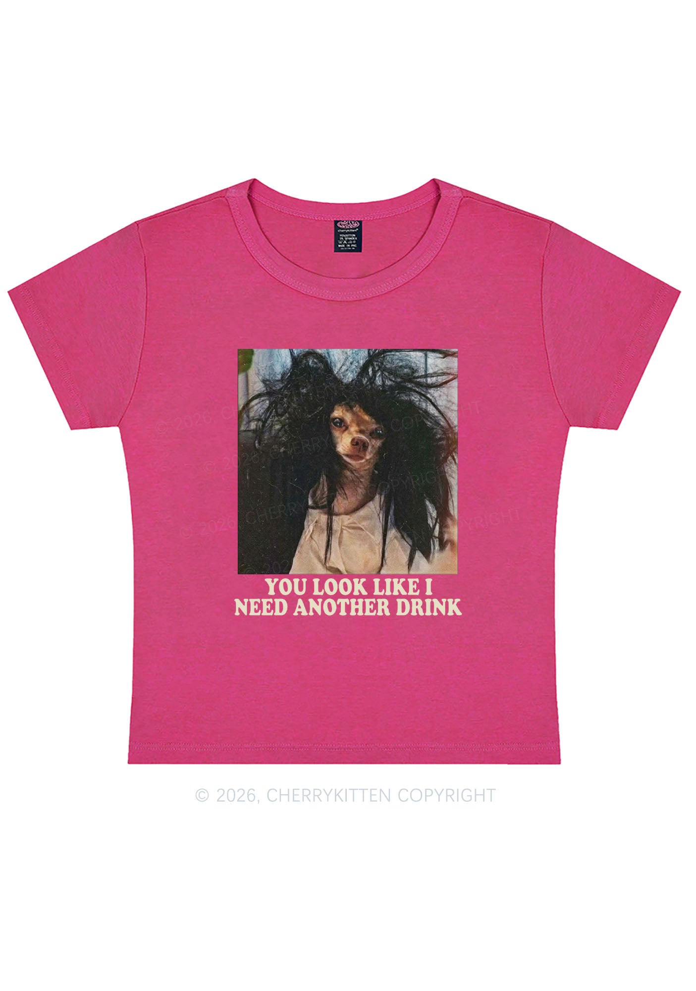 You Look Like I Need Another Drink Y2K Baby Tee Cherrykitten