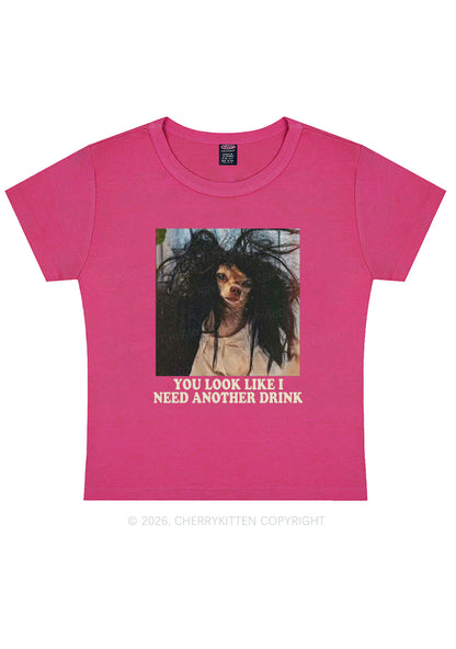 You Look Like I Need Another Drink Y2K Baby Tee Cherrykitten
