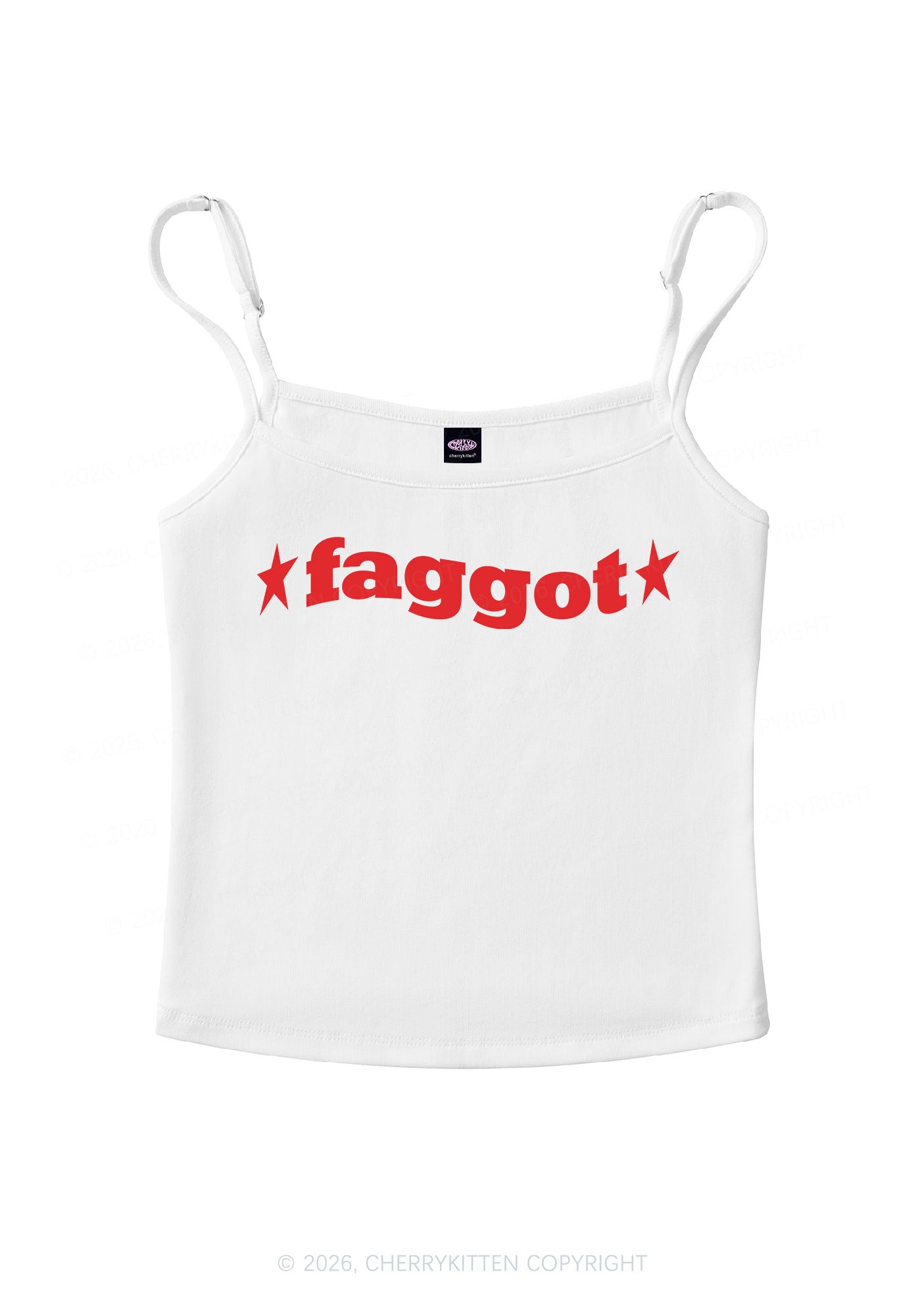 Red Faggot Pride Y2K Spaghetti Strap Cami Cherrykitten