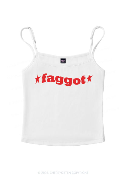 Red Faggot Pride Y2K Spaghetti Strap Cami Cherrykitten