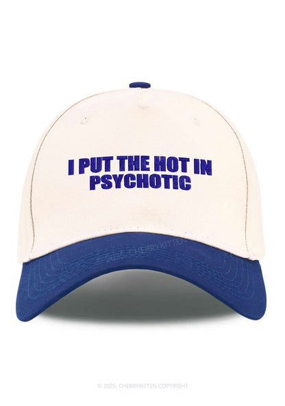I Put The Hot In Psychotic Y2K Color Block Baseball Cap Cherrykitten