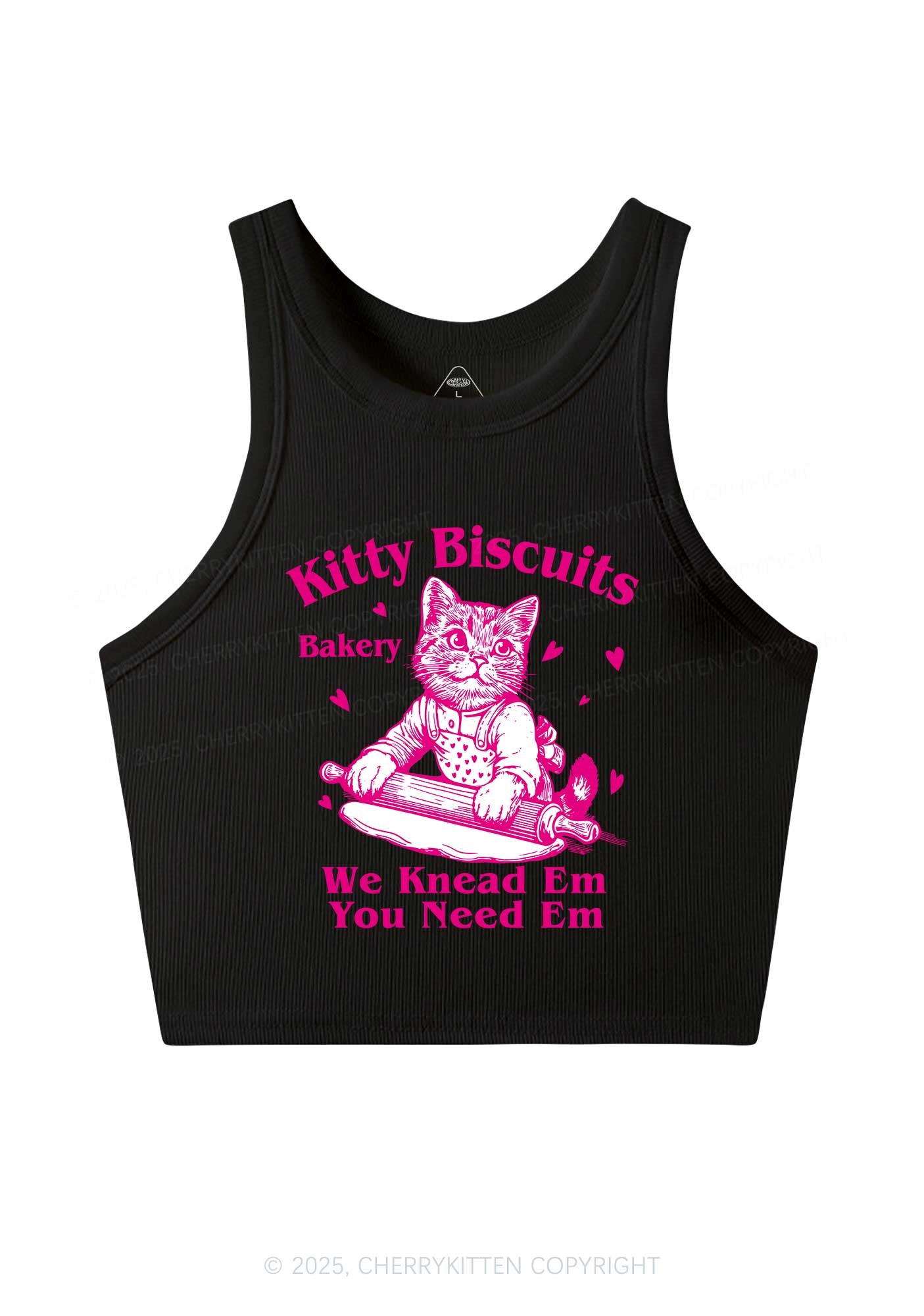 Kitten Biscuits Bakery Valentine's Day Y2K Crop Tank Top Cherrykitten