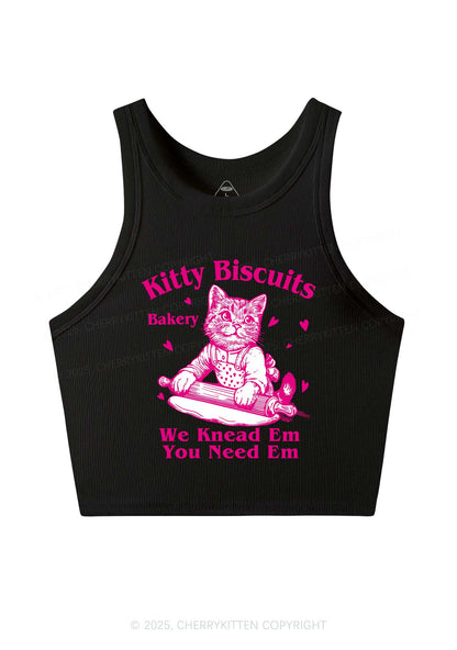 Kitten Biscuits Bakery Valentine's Day Y2K Crop Tank Top Cherrykitten