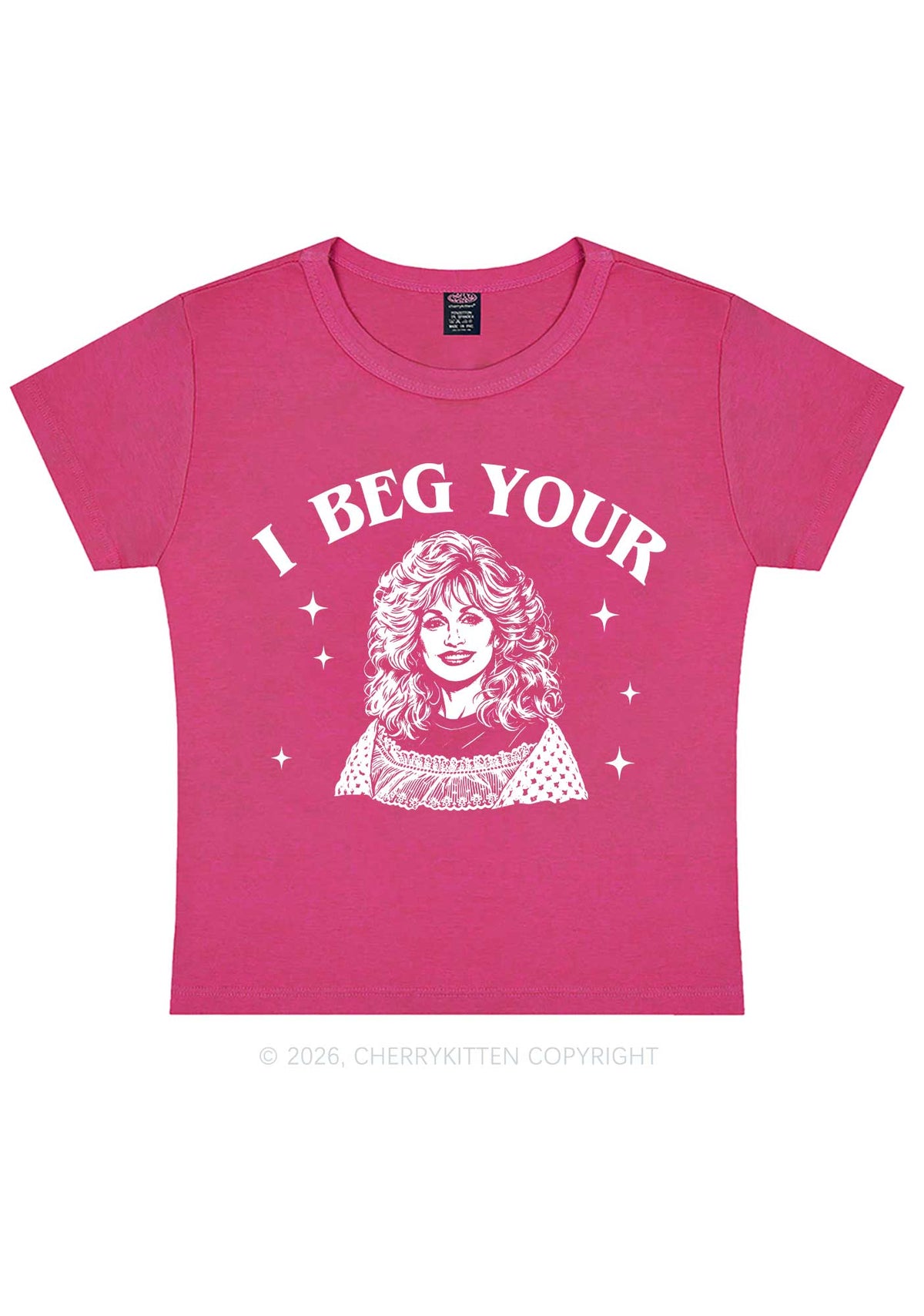 I Beg Your DP Y2K Baby Tee Cherrykitten