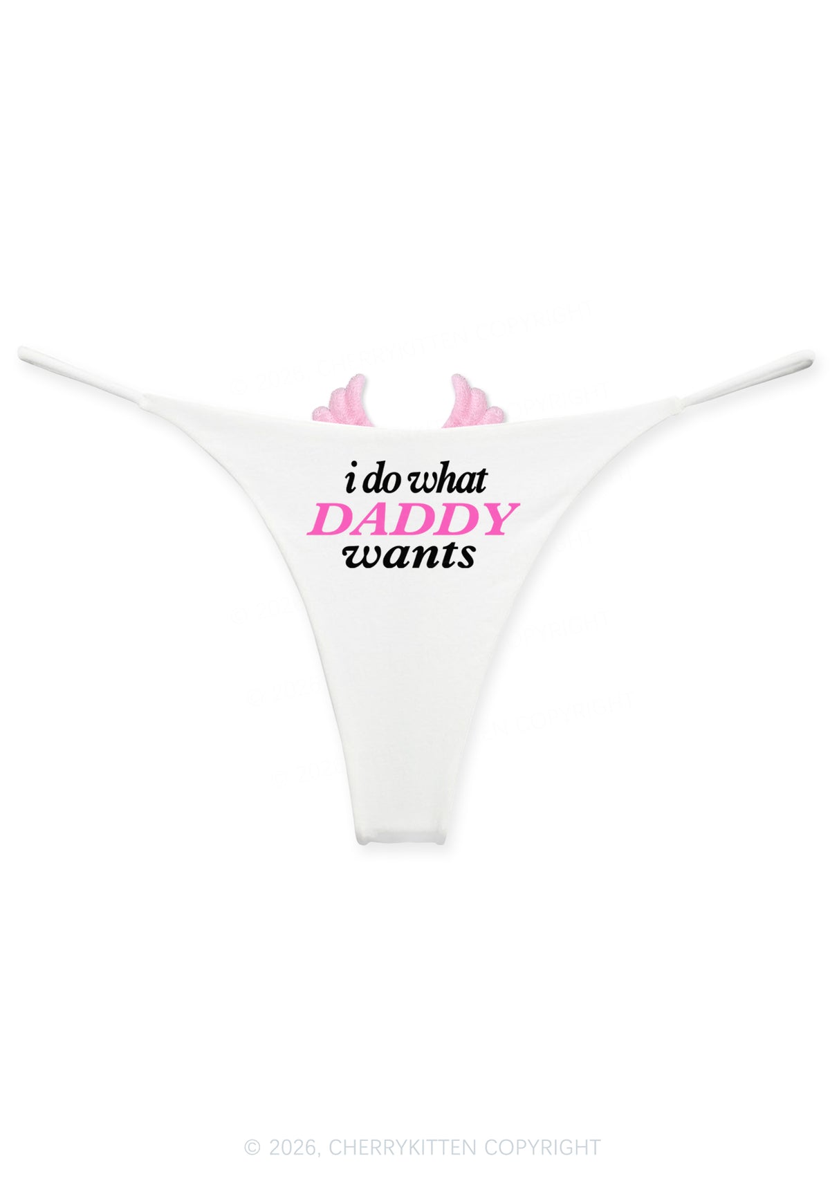 Do What Daddy Wants Y2K Goth Angel Wings Bikini String Thong Cherrykitten