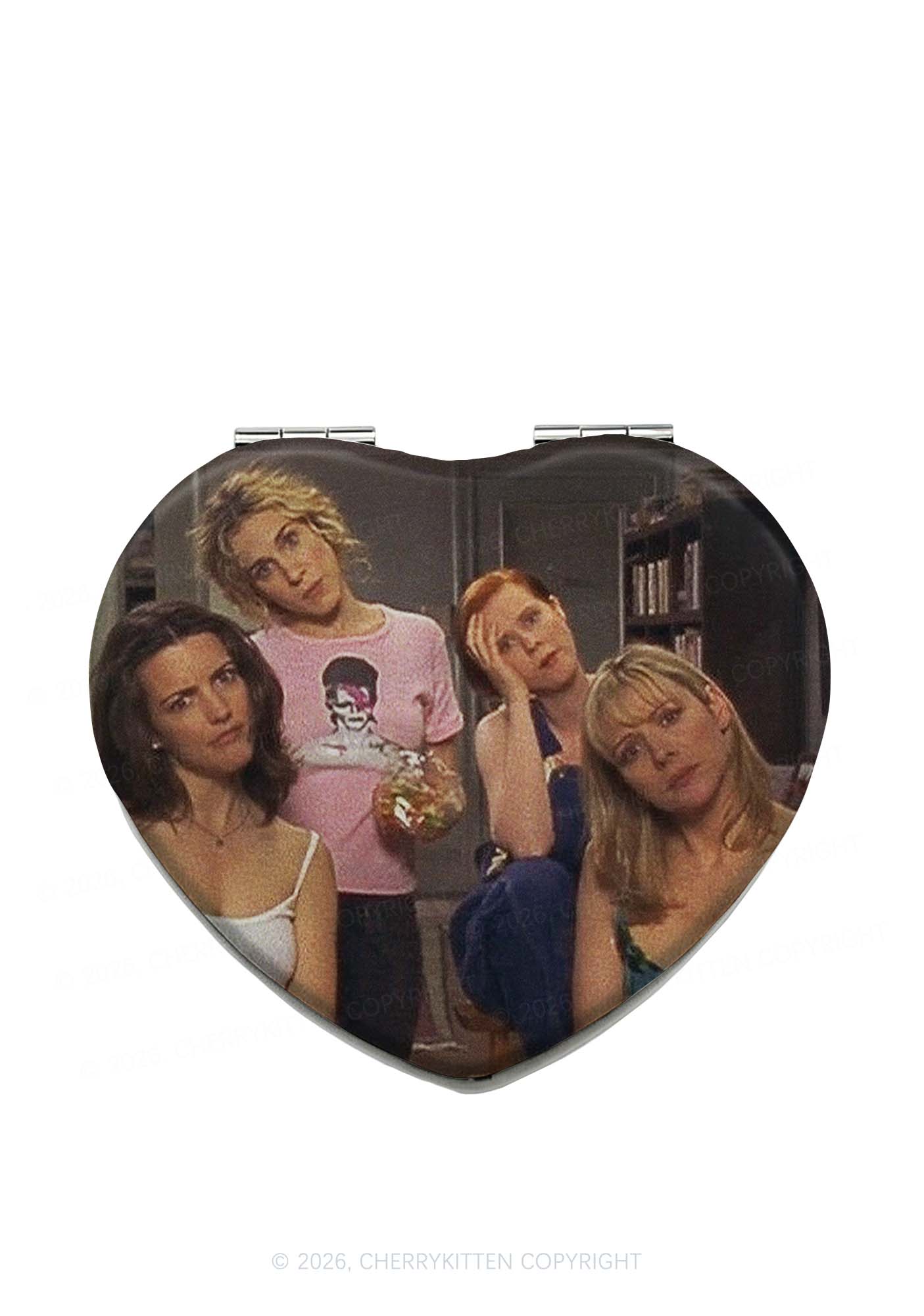Girl Puzzled Y2K Folding Makeup Mirror Cherrykitten