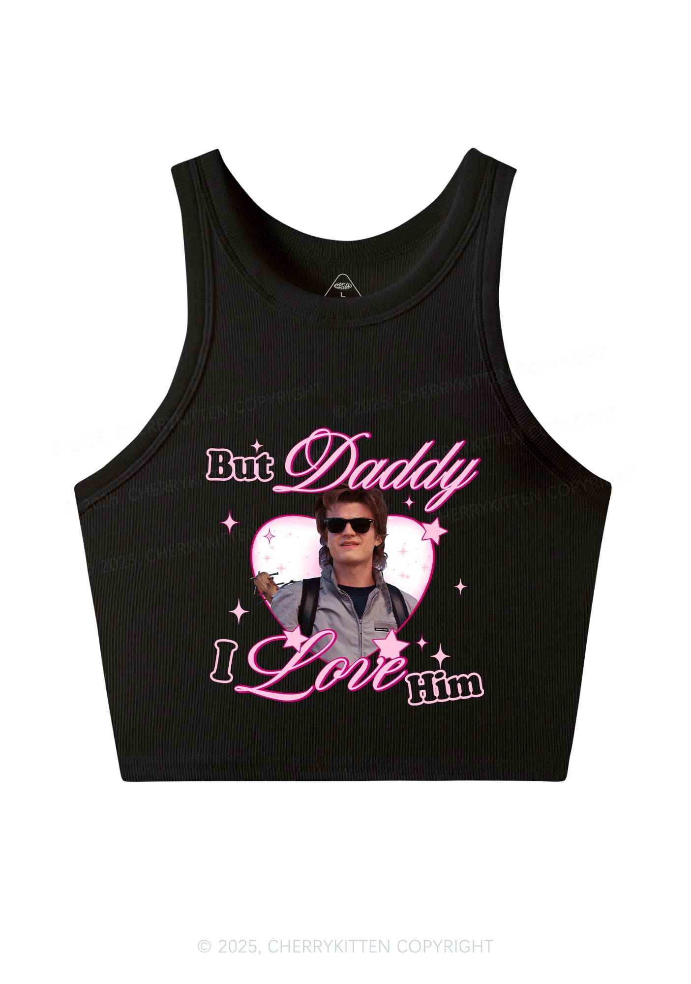 Daddy I Love Him Y2K Crop Tank Top Cherrykitten