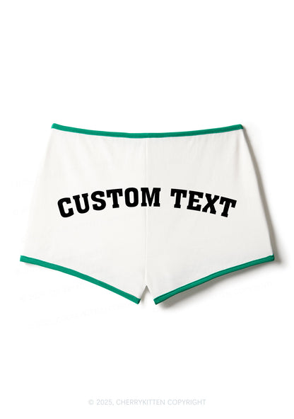 Custom Text Y2K Contrast Mini Shorts Cherrykitten