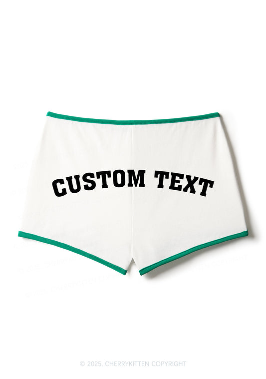 Custom Text Y2K Contrast Mini Shorts Cherrykitten