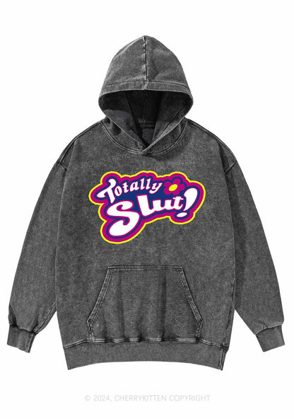 Totally Slxt Y2K Washed Hoodie Cherrykitten